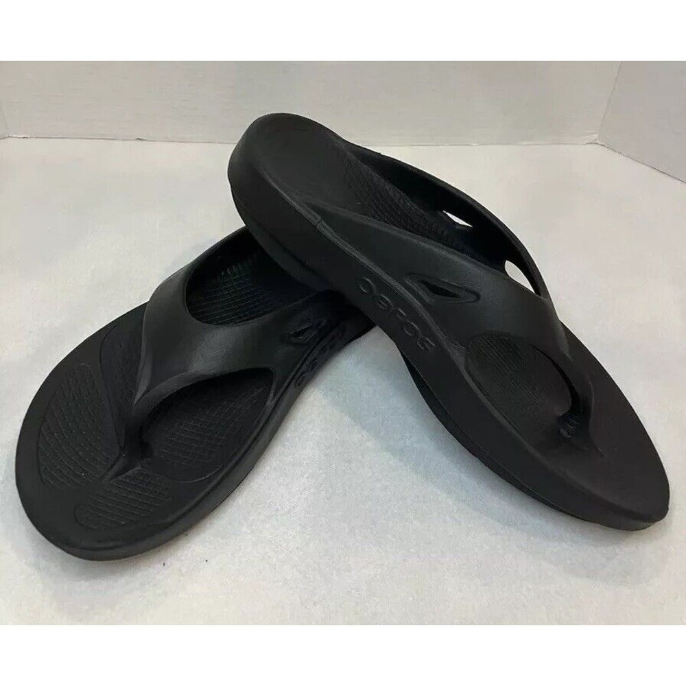 Oofos Original Recovery Women's Size 10 Black Sandals Thong Flip Flops Slip On